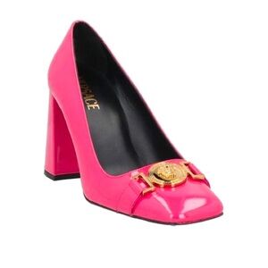 Versace Magenta medusa pumps